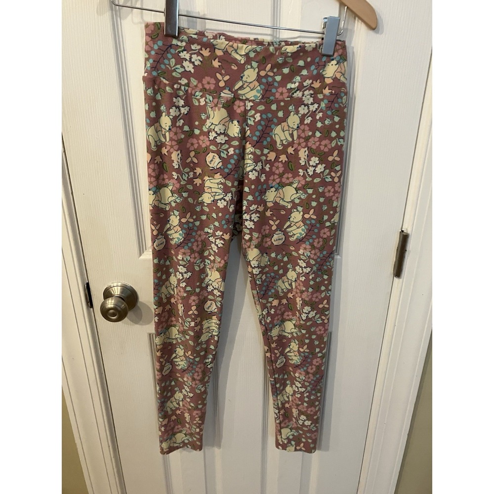 LuLaRoe Disney Leggings Winnie The Pooh Honey OS Soft Patterned  Pinkish Brown